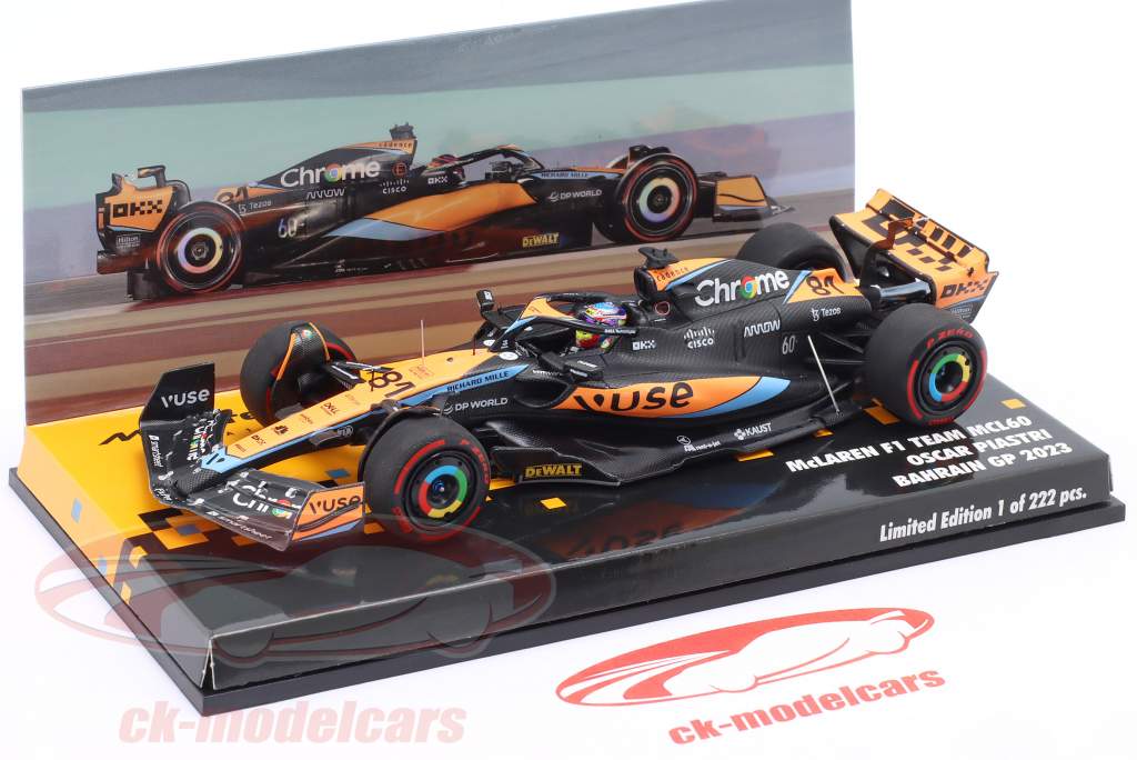 Oscar Piastri McLaren MCL60 #81 Bahrein GP formula 1 2023 1:43 Minichamps