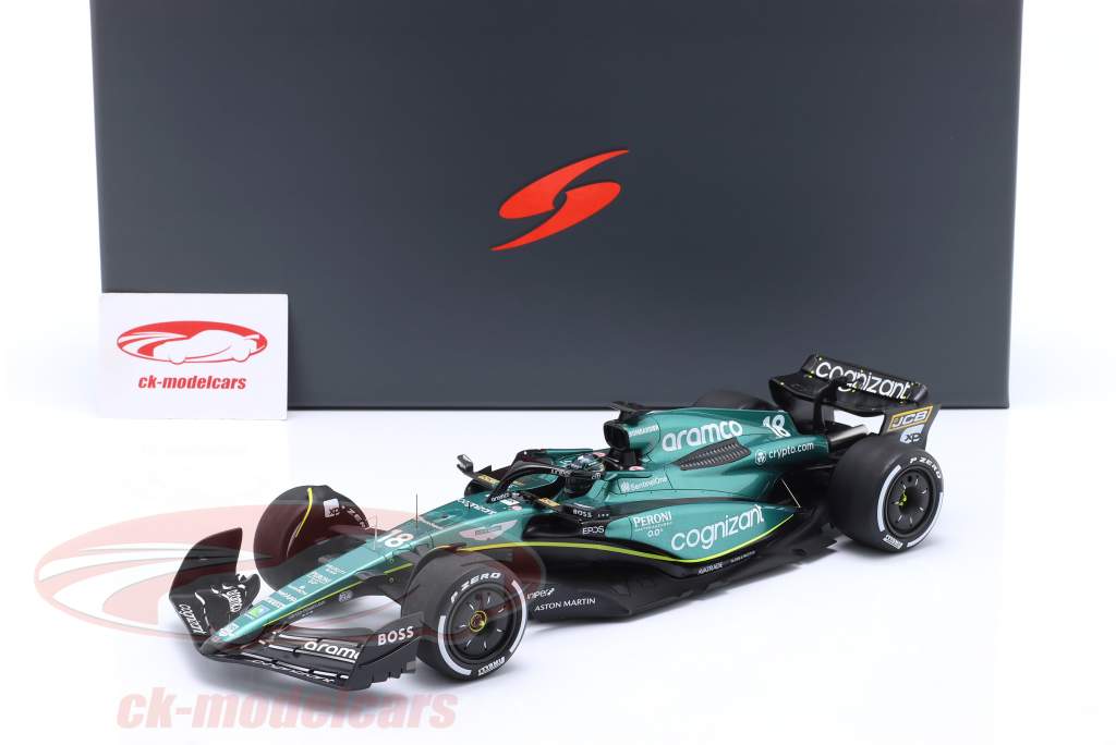 スパーク　Aston Martin AMR23 1/18 Spark 1:18 Lance Stroll Aston Martin AMR23 #18 6th Bahrain