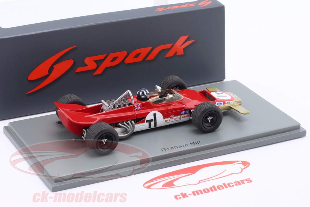 Graham Hill Lotus 63 #1T Training Niederlande GP Formel 1 1969 1:43 Spark