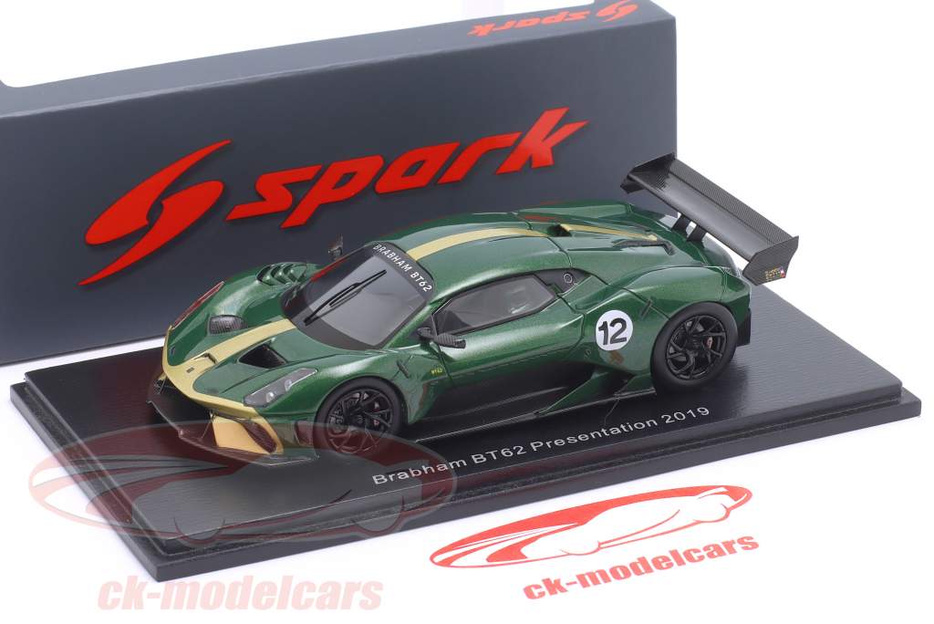 Brabham BT62 #12 Presentation Car 2019 绿色的 金属的 1:43 Spark