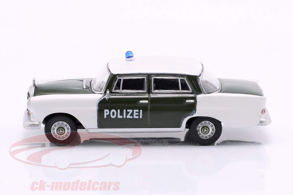 Mercedes-Benz 200 (W110) полиция 1961 зеленый / белый 1:64 Schuco