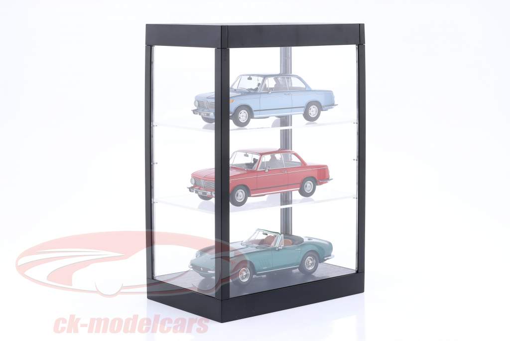 Single showcase with LED lighting for scale 1:18, 1:24, 1:43 black Triple9