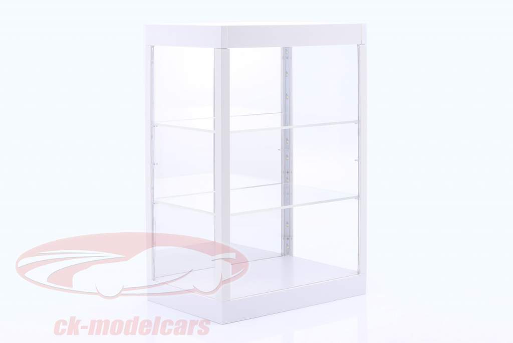 Vitrine única com Iluminação LED e Espelho para escala 1:18, 1:24, 1:43 branco Triple9