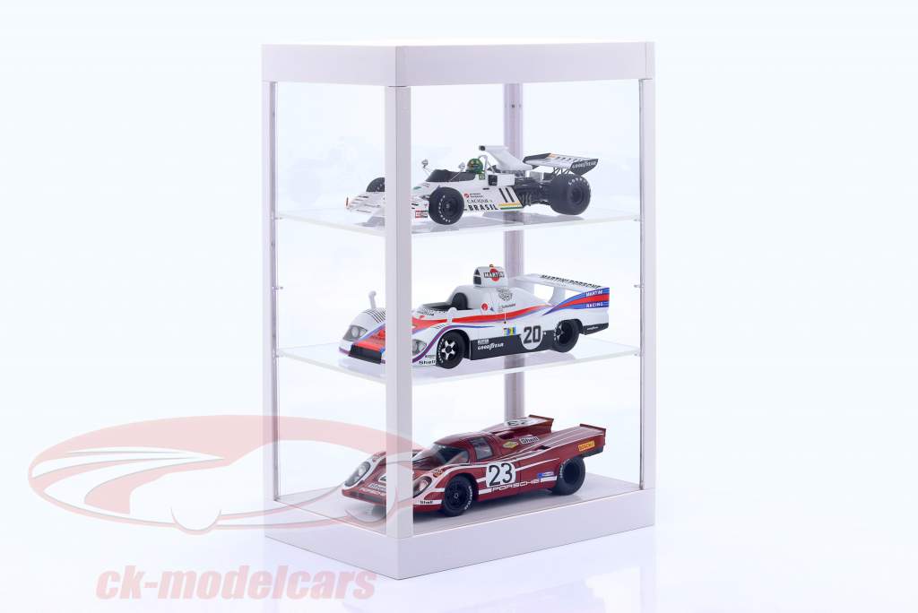 Vetrina singola con Illuminazione a LED per scala 1:18, 1:24, 1:43 bianco Triple9