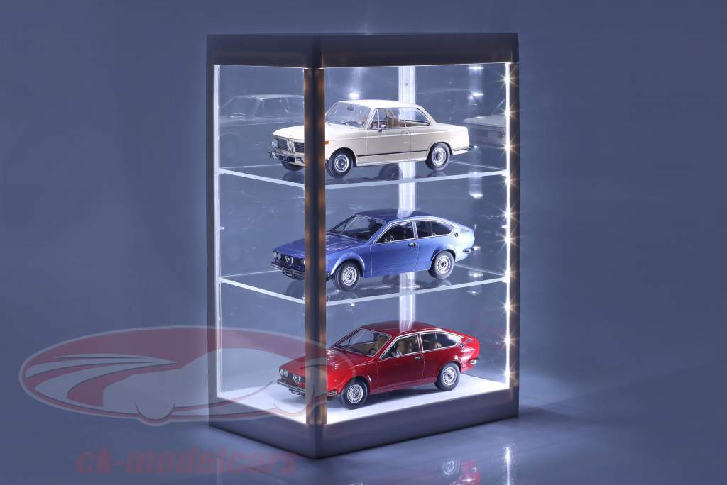 Vetrina singola con Illuminazione a LED per scala 1:18, 1:24, 1:43 bianco Triple9