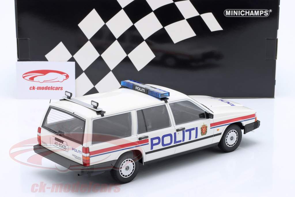 Volvo 740 GL Break Byggeår 1986 politi Norge 1:18 Minichamps