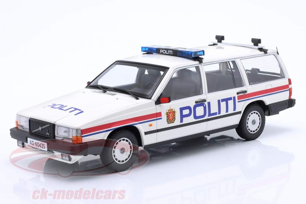 Volvo 740 GL Break Ano de construção 1986 polícia Noruega 1:18 Minichamps