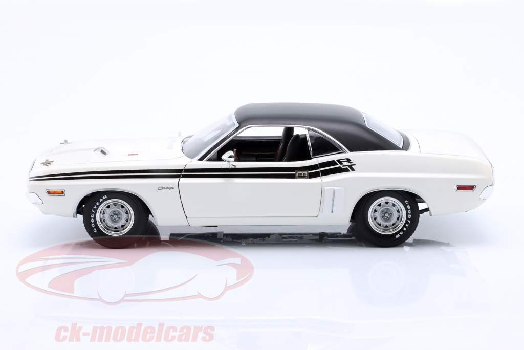 Dodge Challenger R/T Byggeår 1971 hvid / sort 1:18 Greenlight