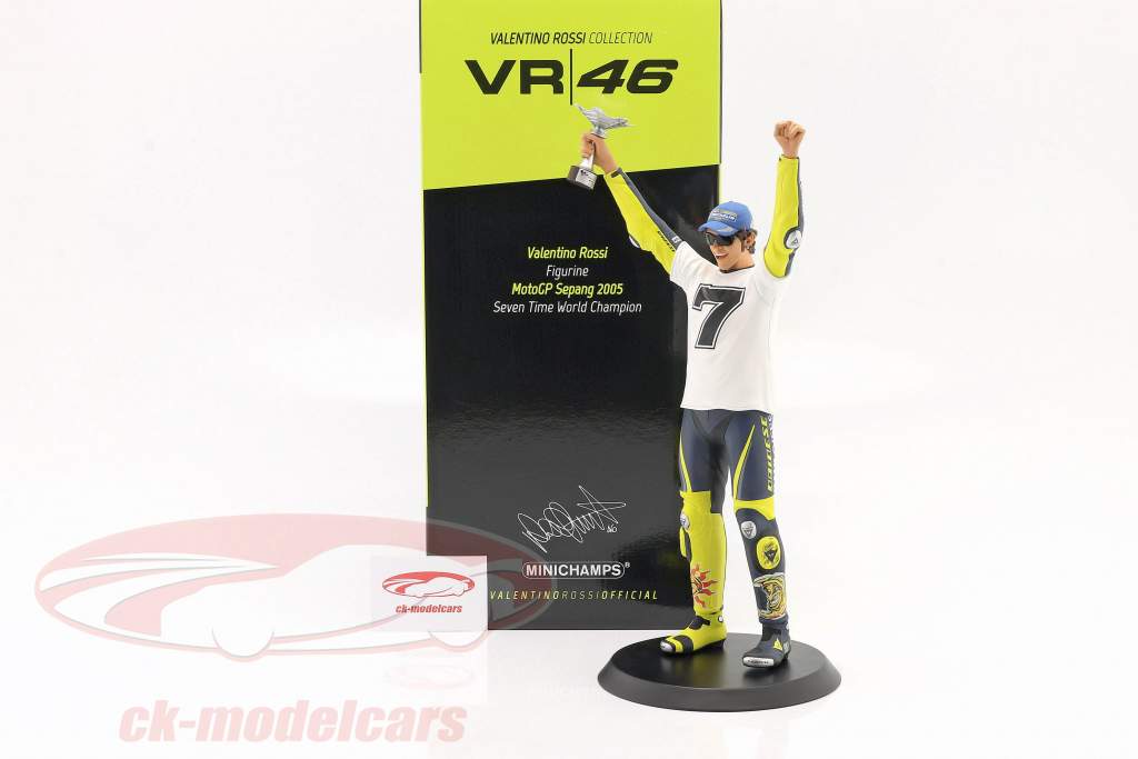 Valentino Rossi 7 Veces Mundo campeón MotoGP Sepang 2005 figura 1:6 Minichamps