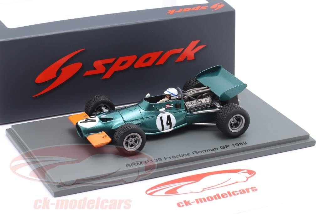 John Surtees BRM P139 #14 Pratique Allemagne GP formule 1 1969 1:43 Spark