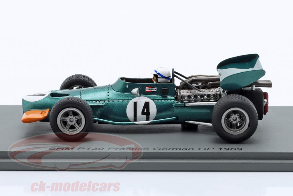 John Surtees BRM P139 #14 Øve sig Tyskland GP formel 1 1969 1:43 Spark