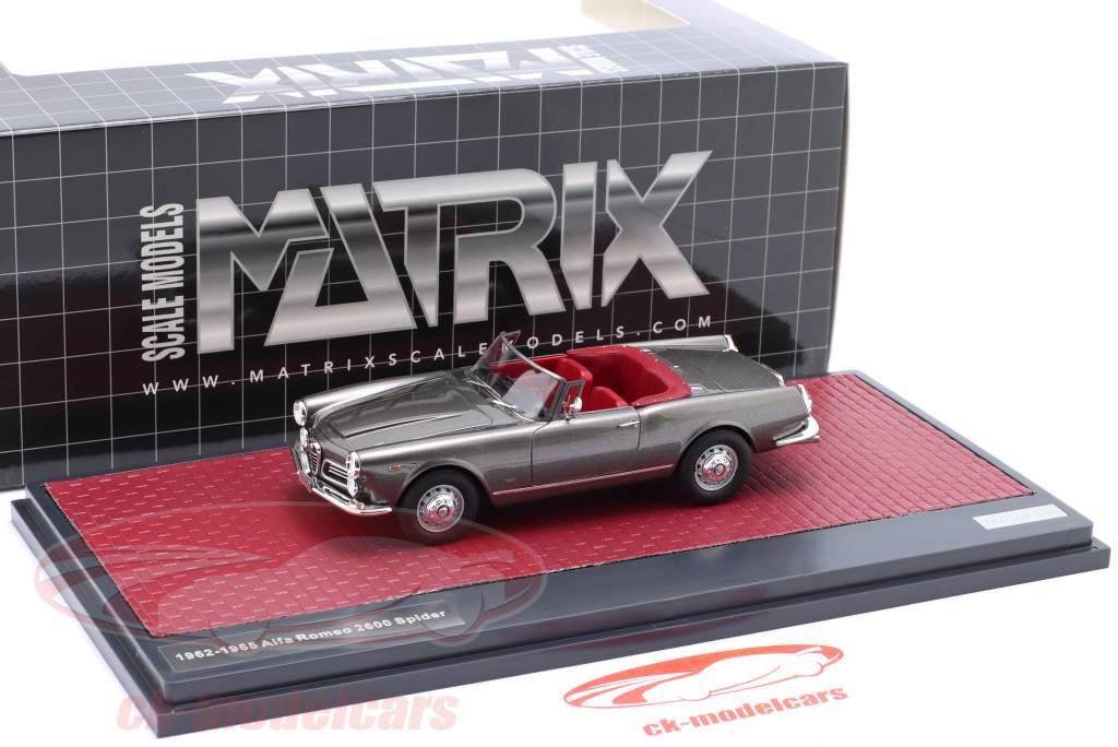 Alfa Romeo 2600 Spider 建設年 1962-1965 グレー メタリックな 1:43 Matrix