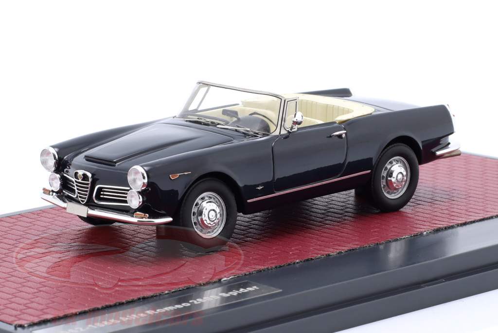 Alfa Romeo 2600 Spider Año de construcción 1962-1965 azul oscuro 1:43 Matrix