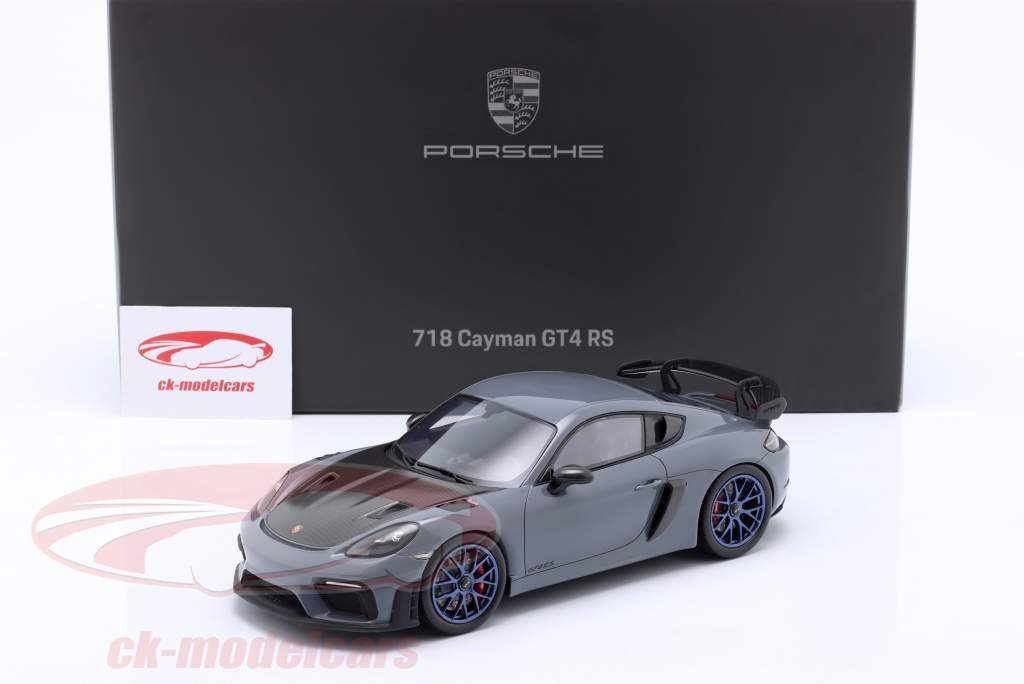 Porsche 718 (982) Cayman GT4 RS Byggeår 2021 arktisk grå 1:18 Spark