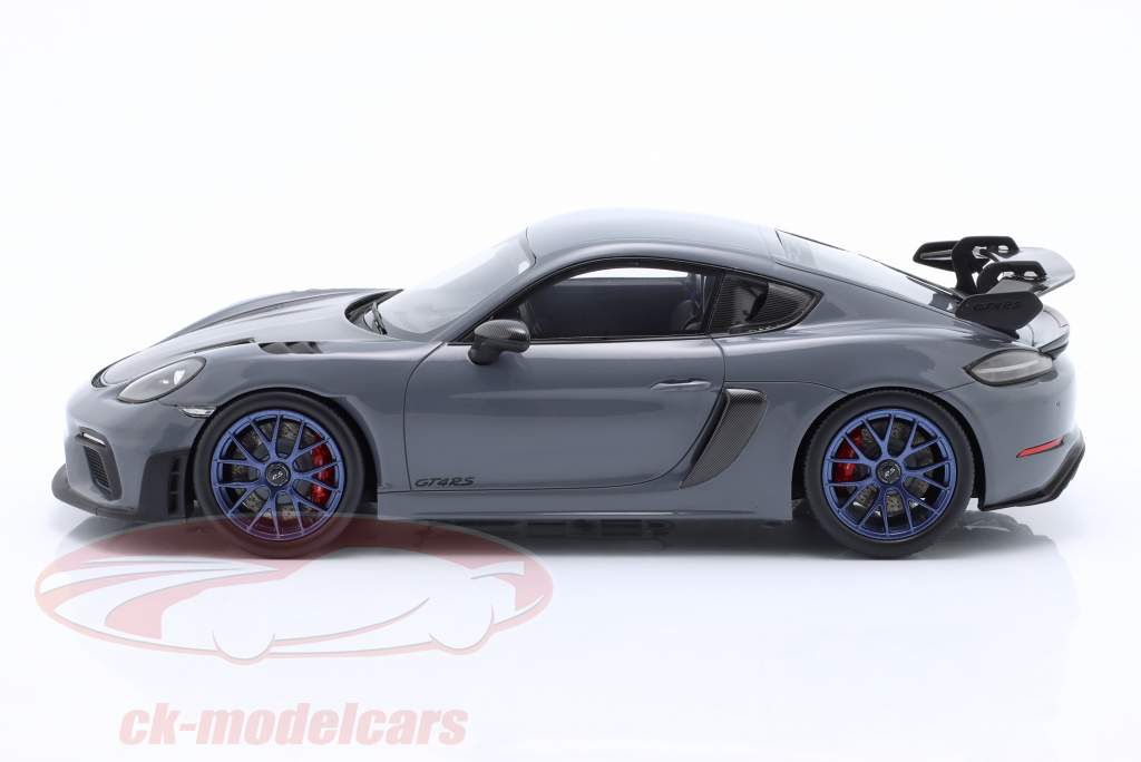 Porsche 718 (982) Cayman GT4 RS Byggeår 2021 arktisk grå 1:18 Spark