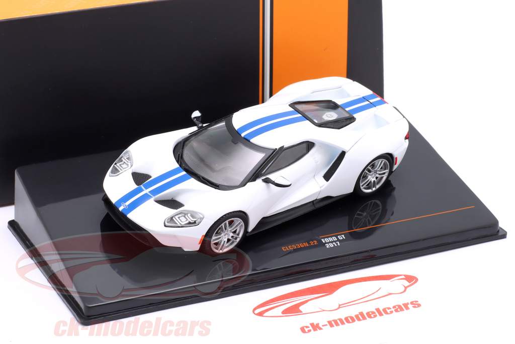 Ford GT 建设年份 2017 白色的 / 蓝色的 1:43 Ixo