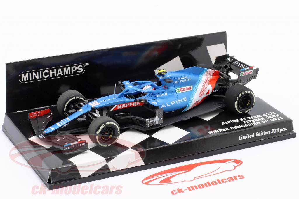 Esteban Ocon Alpine A521 #31 vinder Ungarn GP formel 1 2021 1:43 Minichamps