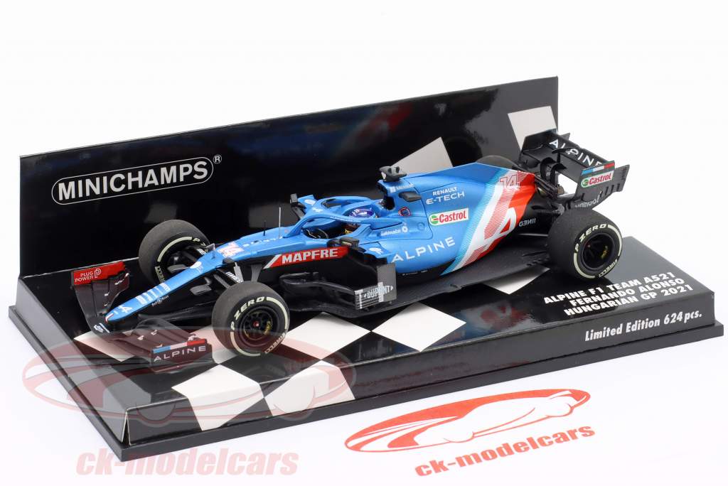 Fernando Alonso Alpine A521 #14 第四名 匈牙利 GP 公式 1 2021 1:43 Minichamps