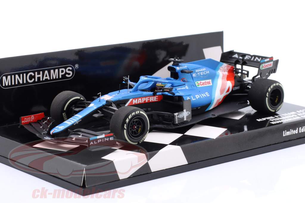 Fernando Alonso Alpine A521 #14 4 Ungarn GP formel 1 2021 1:43 Minichamps