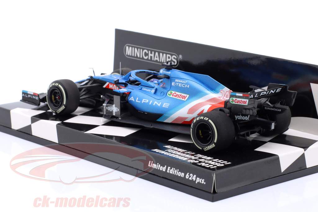Fernando Alonso Alpine A521 #14 4 Ungarn GP formel 1 2021 1:43 Minichamps
