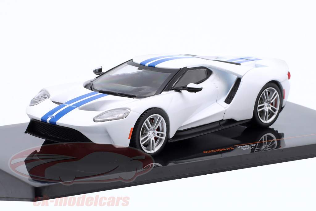 Ford GT 建设年份 2017 白色的 / 蓝色的 1:43 Ixo