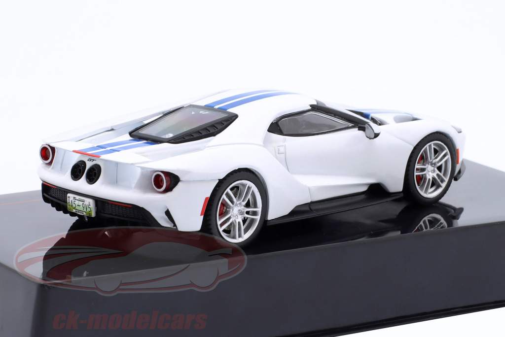 Ford GT 建设年份 2017 白色的 / 蓝色的 1:43 Ixo