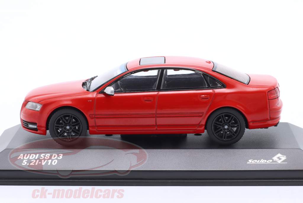 Audi S8 (D3) 5.2l V10 Byggeår 2010 rød 1:43 Solido