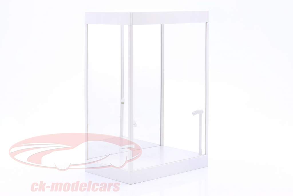 Single display case with 2 movable Led Lamps and Mirror for figures 1:6 white Triple9