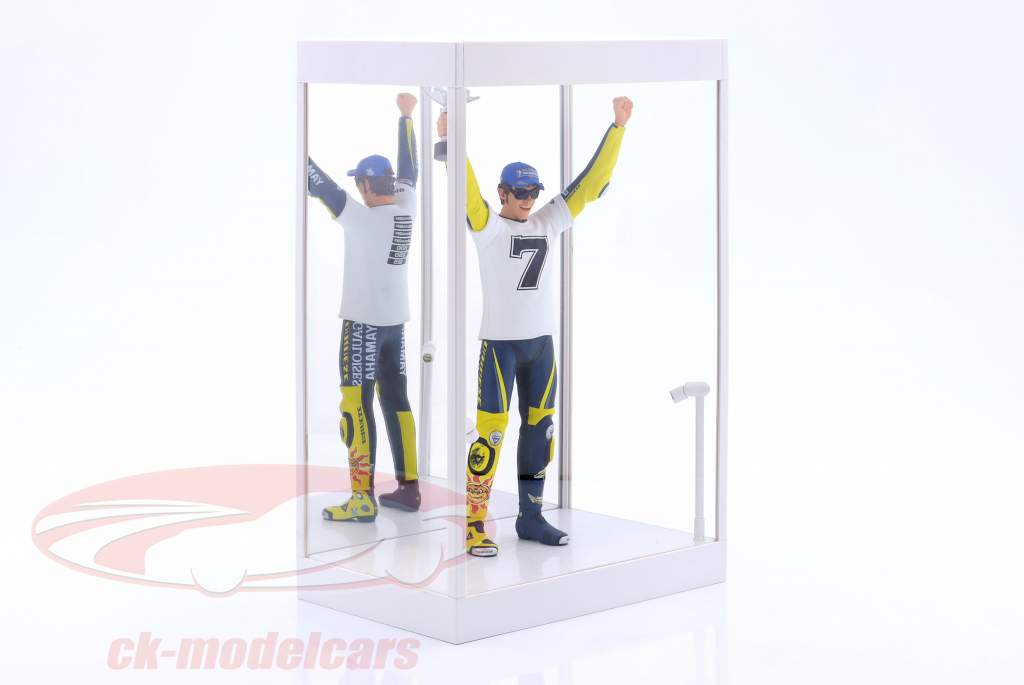 Vitrine única com 2 móvel Lampadas de led e Espelho para personagens 1:6 branco Triple9