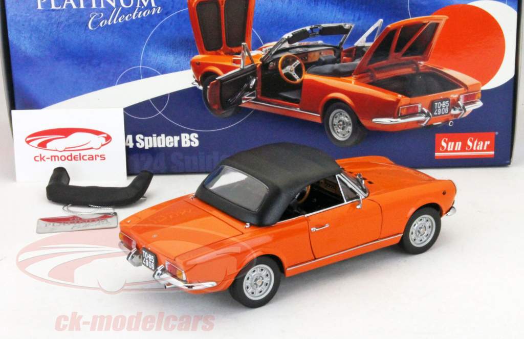 菲亚特124蜘蛛BS年份1974橙色1:18森斯尔