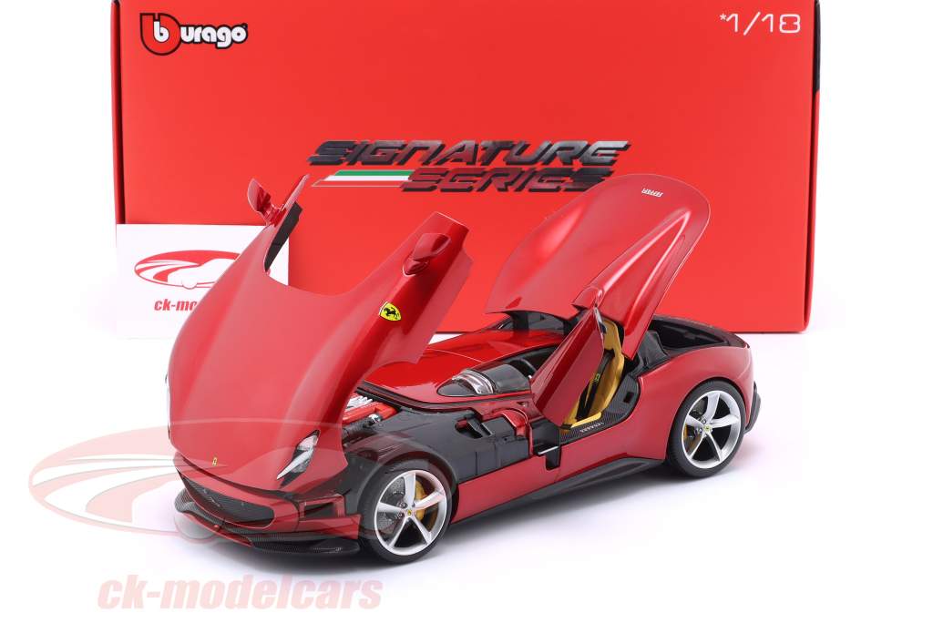 Ferrari Monza SP1 Byggeår 2019 rød metallisk 1:18 Bburago Signature