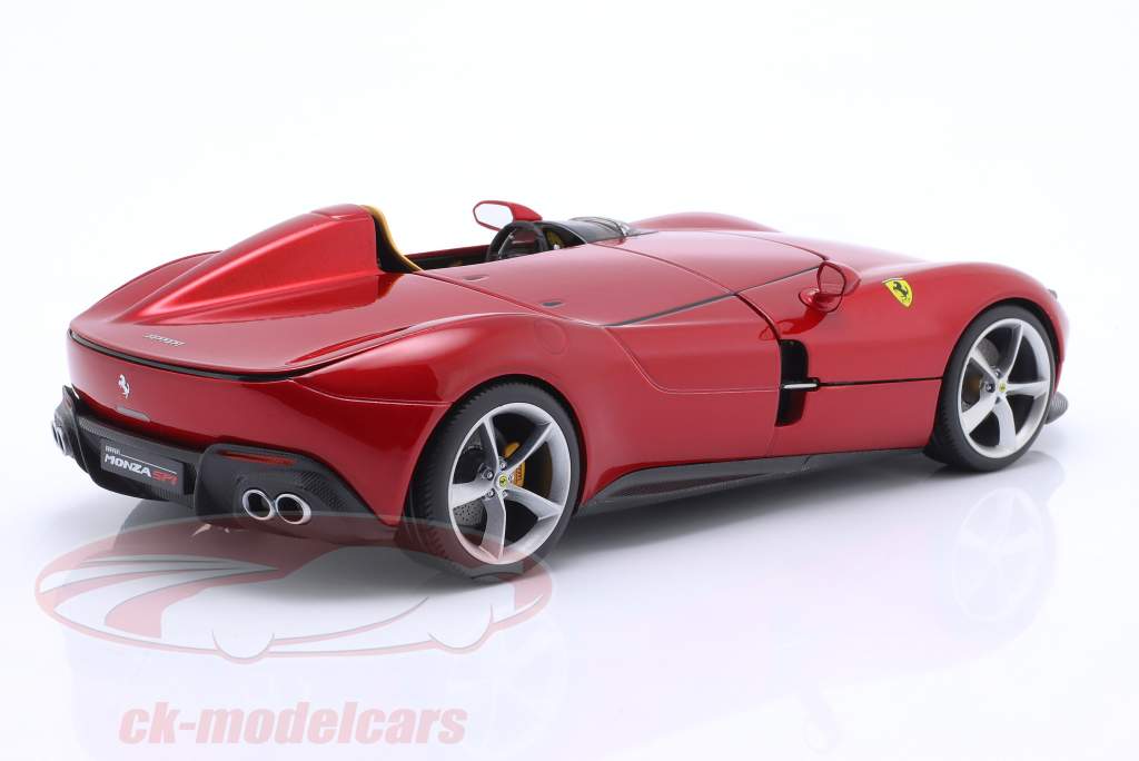 Ferrari Monza SP1 Byggeår 2019 rød metallisk 1:18 Bburago Signature