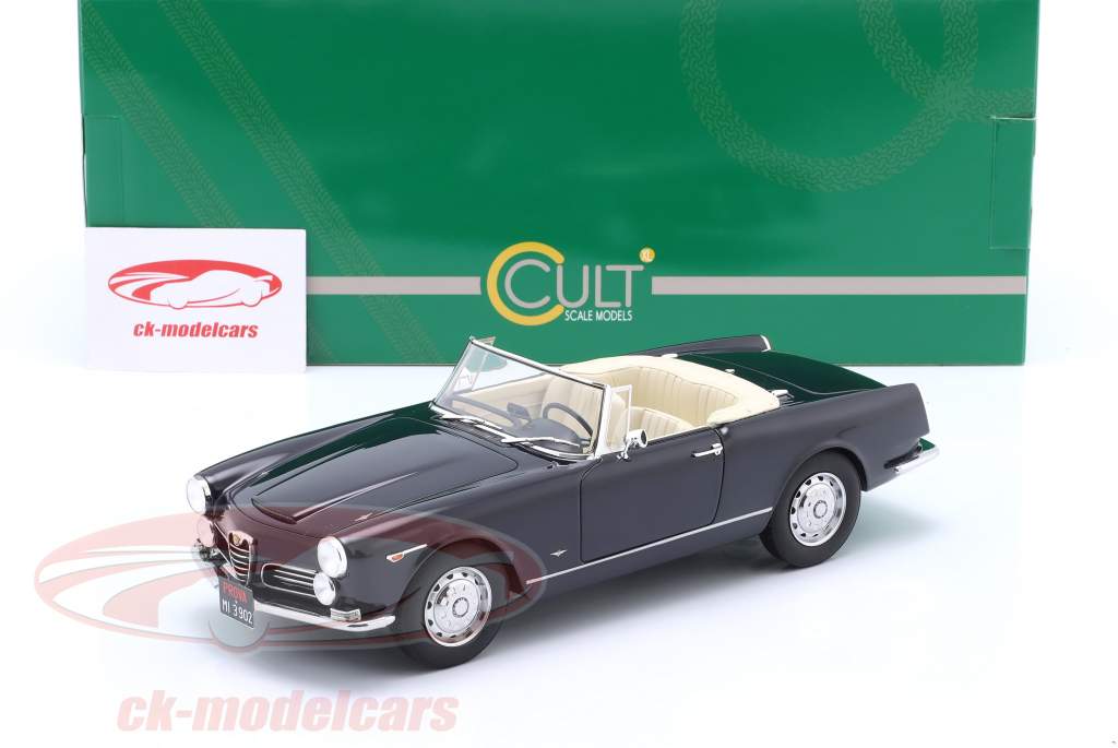 Alfa Romeo 2600 Spider Touring Byggeår 1961 mørkeblå 1:18 Cult Scale