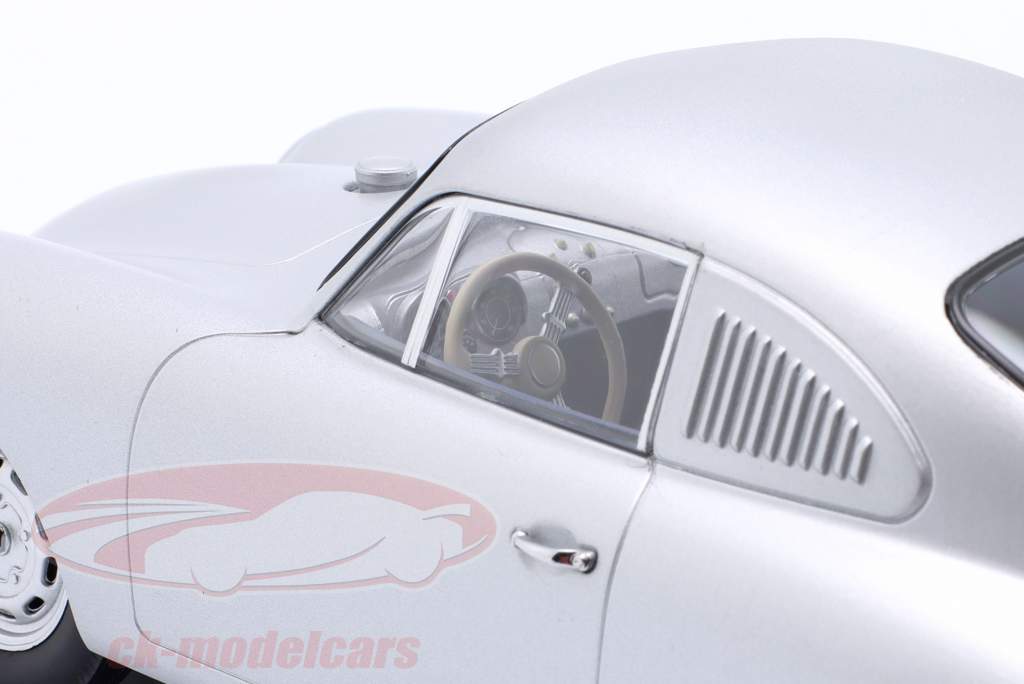 Porsche 356 SL Plain Body Version 1951 sølv 1:18 WERK83