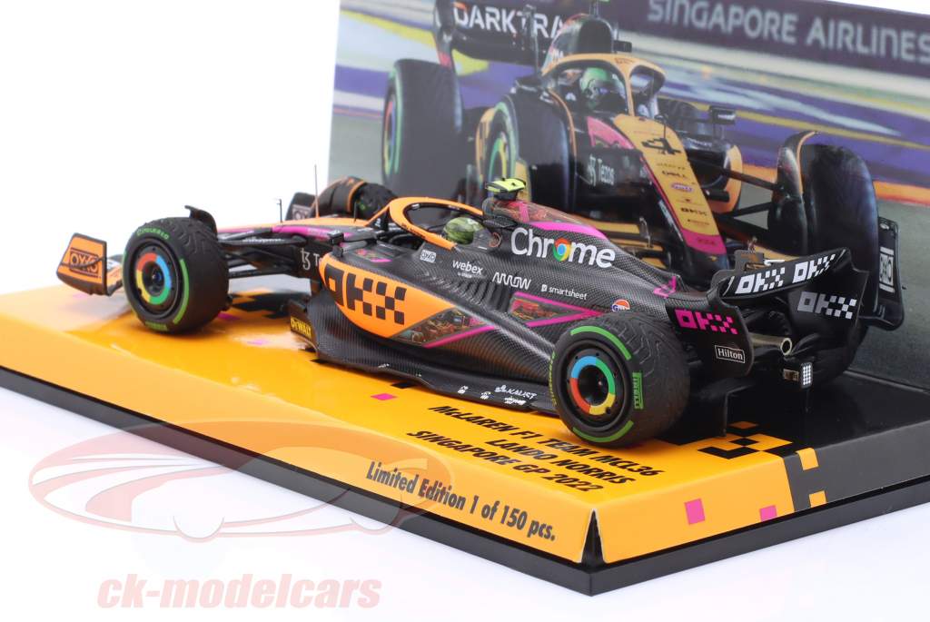 Lando Norris McLaren MCL36 #4 4th Singapore GP formula 1 2022 1:43 Minichamps