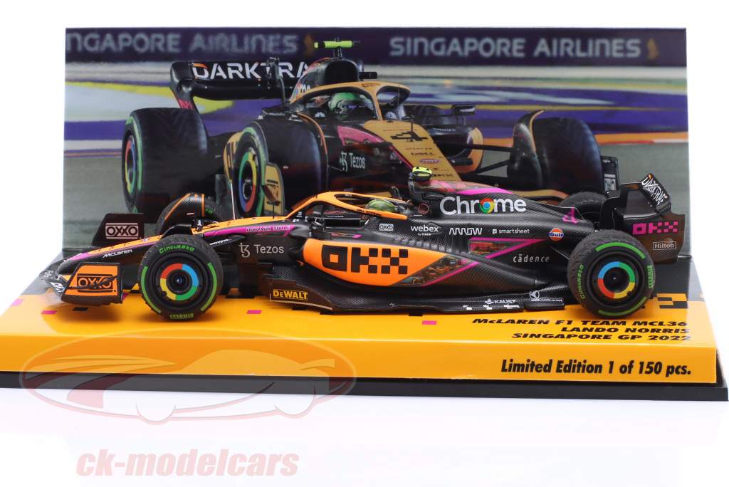 Lando Norris McLaren MCL36 #4 4to Singapur GP fórmula 1 2022 1:43 Minichamps