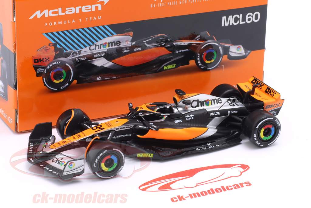 Oscar Piastri McLaren MCL60 #81 Британский GP формула 1 2023 1:43 Bburago