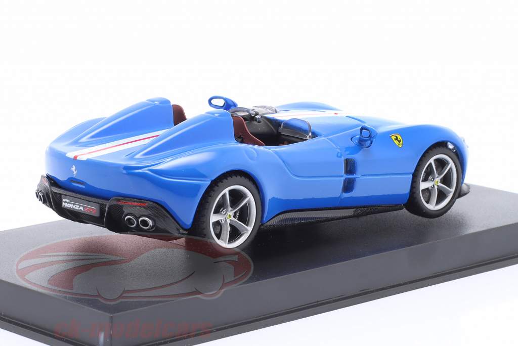 Ferrari Monza SP2 Année de construction 2018 - 2022 Bleu clair 1:43 Bburago Signature