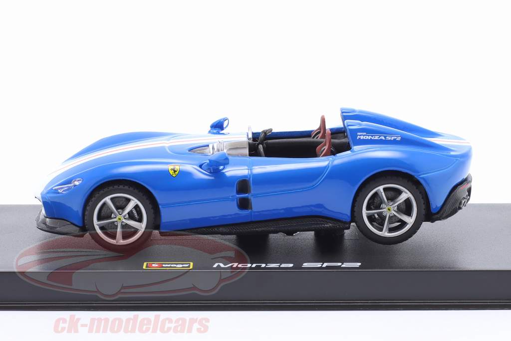 Ferrari Monza SP2 Année de construction 2018 - 2022 Bleu clair 1:43 Bburago Signature