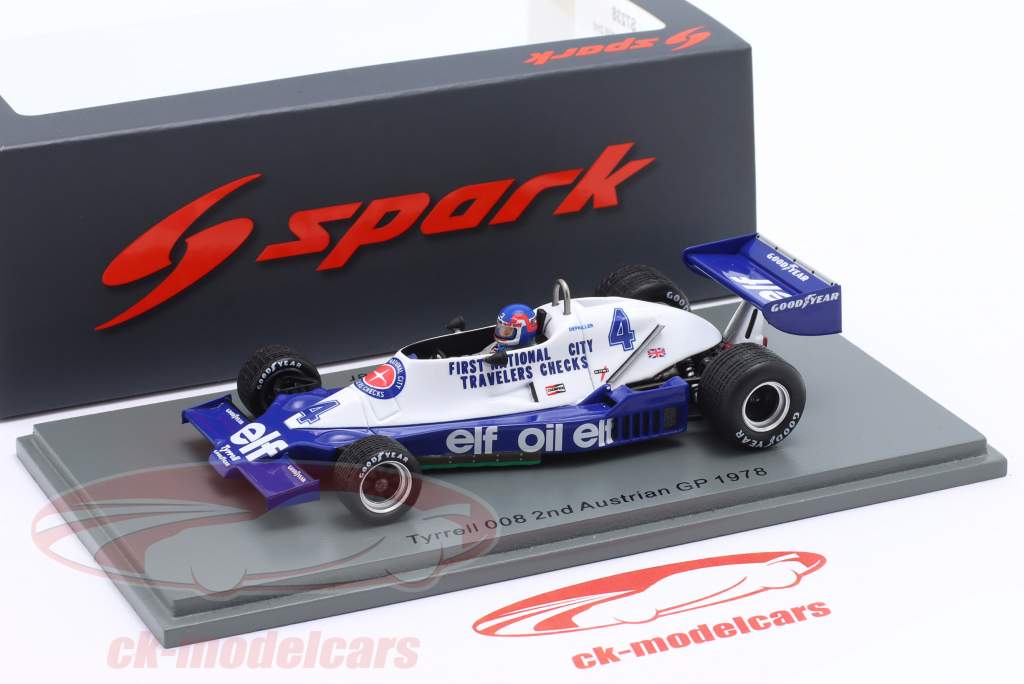 Patrick Depailler Tyrrell 008 #4 2do austriaco GP fórmula 1 1978 1:43 Spark