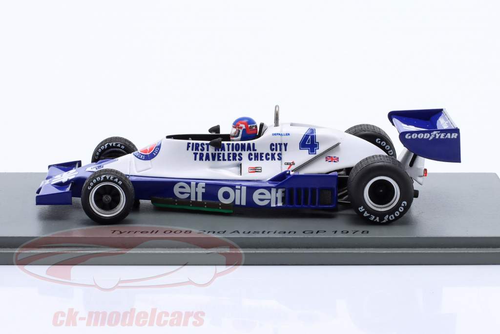 Patrick Depailler Tyrrell 008 #4 2nd Austrian GP Formula 1 1978 1:43 Spark