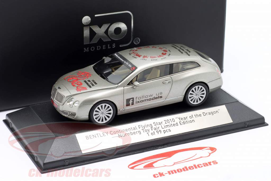 Bentley Continental Flying Star Ярмарка игрушек Нюрнберг 2024 серебро 1:43 Ixo