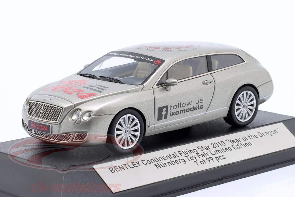 Bentley Continental Flying Star Feira de Brinquedos Nuremberg 2024 prata 1:43 Ixo