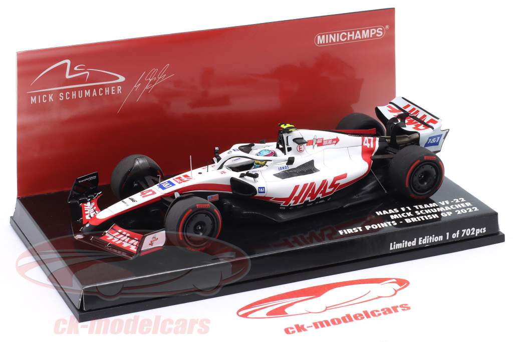 M. Schumacher Haas VF-22 #47 Primero Puntos británico GP fórmula 1 2022 1:43 Minichamps