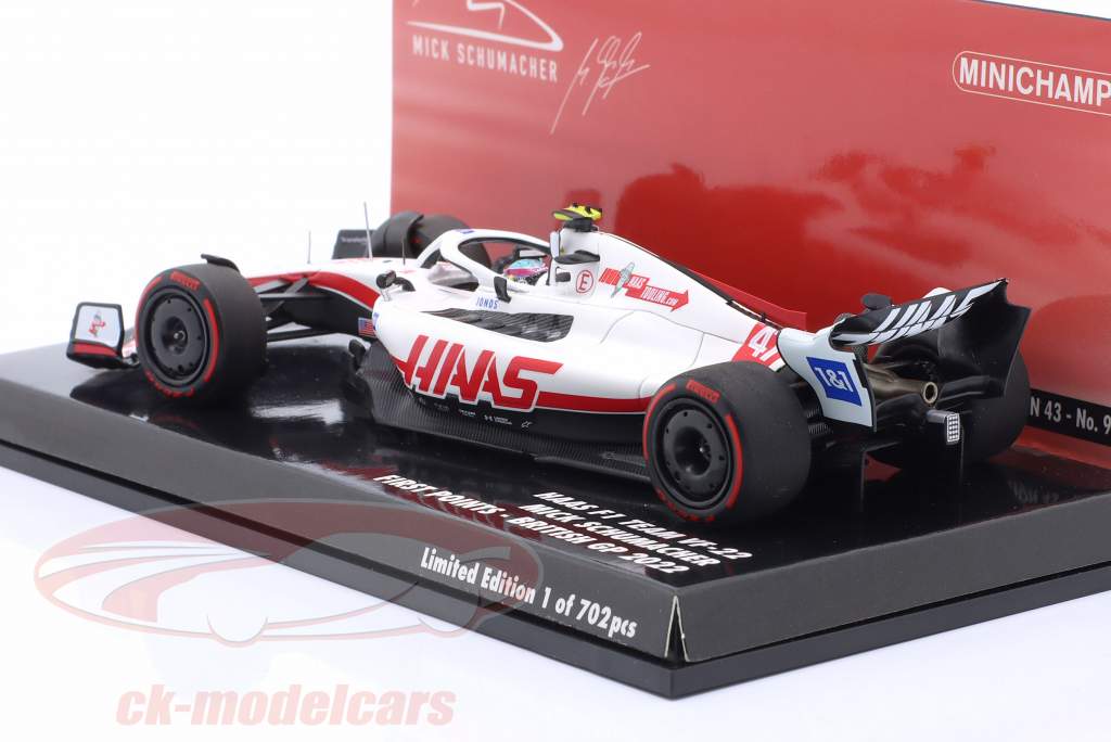 M. Schumacher Haas VF-22 #47 Primero Puntos británico GP fórmula 1 2022 1:43 Minichamps