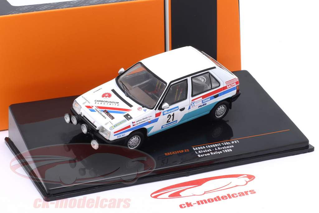 Skoda Favorit 136L #21 8th Rallye Barum 1990 Krecek, Krecman 1:43 Ixo