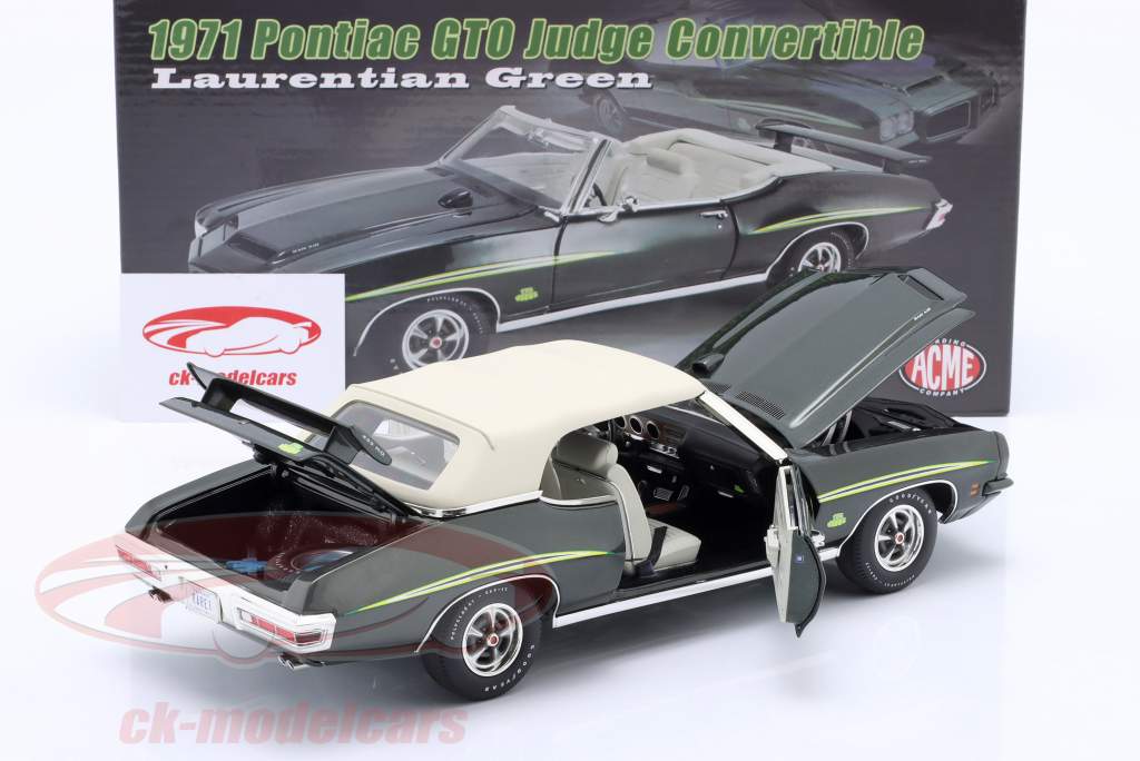 Pontiac GTO Judge Convertible Año de construcción 1970 verde oscuro metálico 1:18 GMP