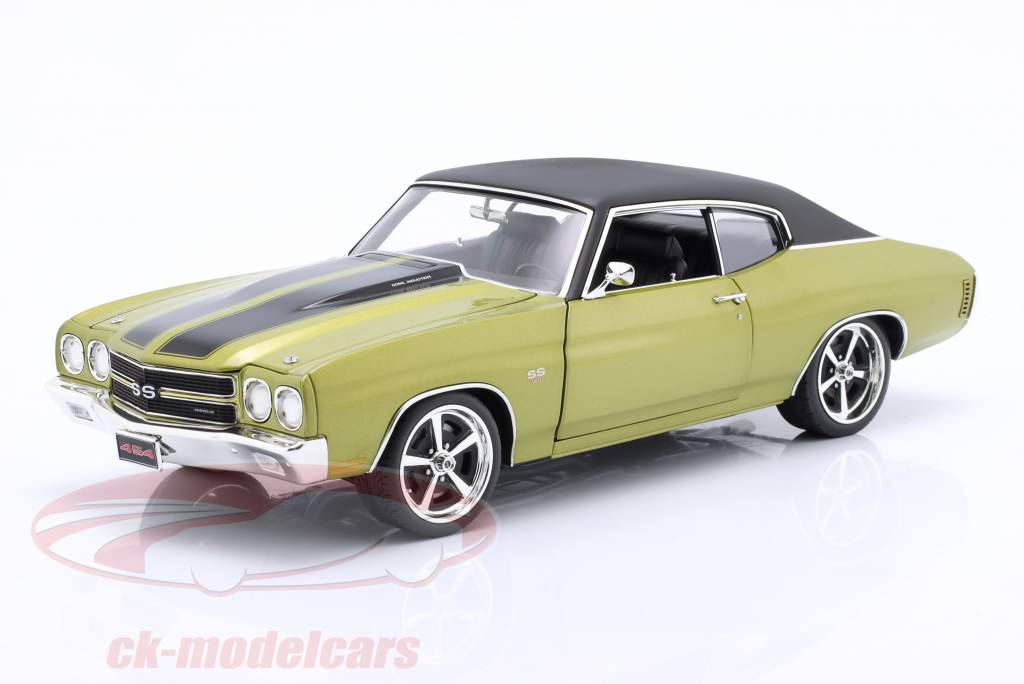 Chevrolet Chevelle SS Restomod con Techo de vinilo 1970 verde / negro 1:18 GMP