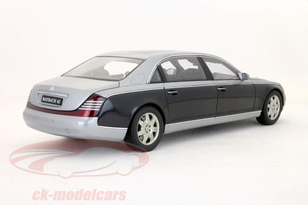 マイバッハ62 LWBヒマラヤ濃いグレー - 黒カスピ海1時18オートアート