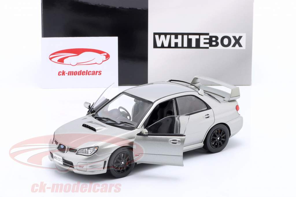 Subaru Impreza WRX STi RHD Baujahr 2006 grau metallic 1:24 WhiteBox